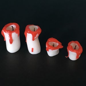 Dollhouse miniature- White &#39;blood&#39; dripping candles