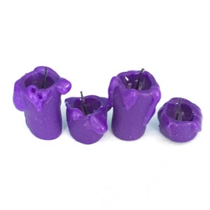 Dollhouse miniature- Purple dripping candles