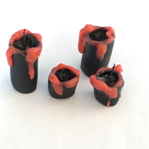 Dollhouse miniature- Black &#39;blood&#39; dripping candles