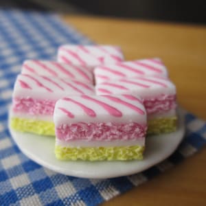 Dollhouse miniature- Angel cake slices