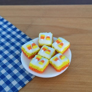 Dollhouse miniature- Candy corn cake squares
