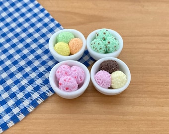 Dollhouse miniature- Bowl of ice cream