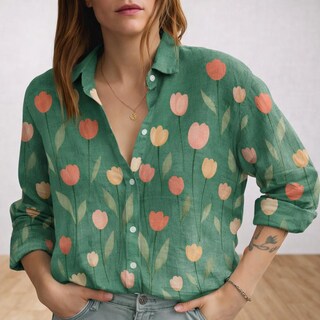 Top Donna Maniche A Tulipano Scollo A V - Maglia Estiva In Ricamo Forato, Casuale, Taglia XL