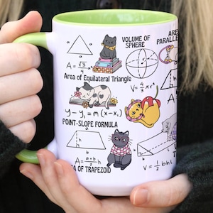 Kattmattemugg, STEM-mattemugg, kattälskarepresent, rolig mattekatterkaffekopp, söt kattpresent, matematiker, matematikstudentlärarepresent