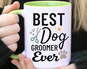 Best Dog Groomer Ever Mug, Cat Groomer Mug, Gift for Dog Groomer, Pet Grooming Gift, Cute Paw Print Mug, Pet Grooming Appreciation Cup