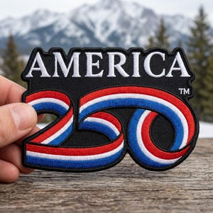 America 250th Anniversary Patch, Black USA 250 Years Embroidery Iron On, Patriotic Semiquincentennial Badge, 1776-2026 Commemorative Gift