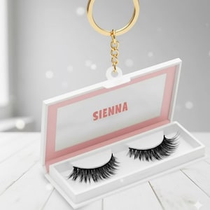 Personalized Eyelash keychain, Tree Hanging Decor, Lash Box keychain Decoration, Makeup Artist Gift, Beauty Lover, Gift for Her