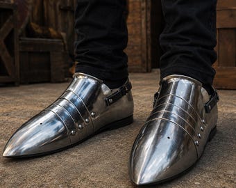 Medieval Knight Steel Sabaton Armor, Handmade Gothic Foot Armor , LARP, Cosplay, Renaissance Gear