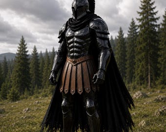 Spartan Warrior Knight  Armor Set, Medieval Black Steel Greek Armor, LARP Cosplay Renaissance Fair