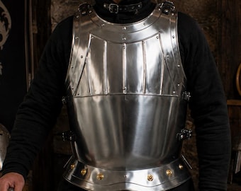 Medieval Steel Chest Cuirass Armor, Wearable Knight Breastplate, LARP Fantasy Cosplay Armor, Renaissance Faire