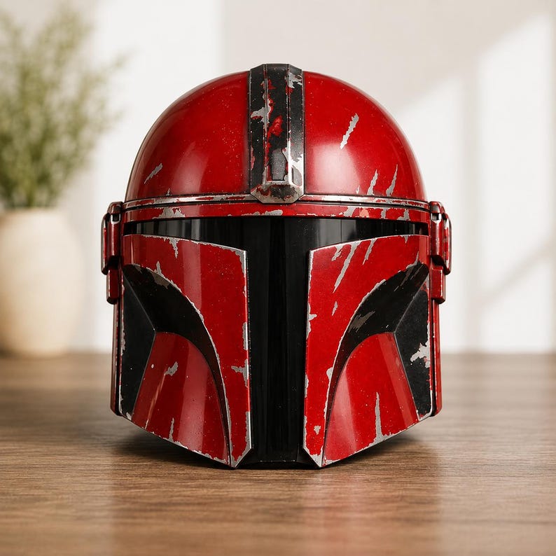 Mandalorian Helmet Cosplay Armor Wearable LARP Prop Handmade Collector Display image 6