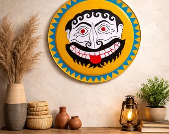 Malowana ręcznie przerażająca osłona twarzy, dekoracja ścienna w stylu ludowym, gotycki akcent średniowieczny