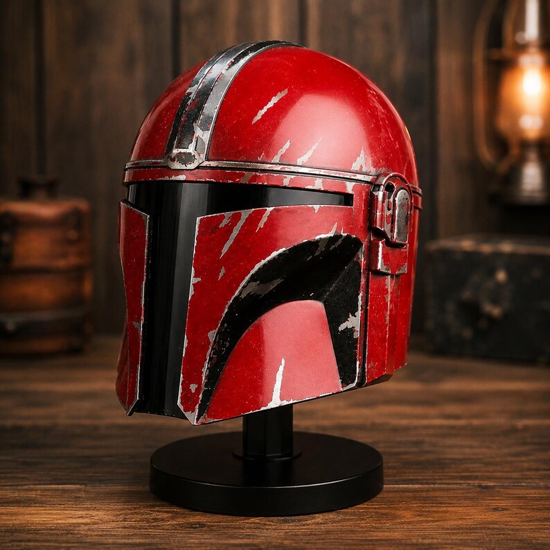 Mandalorian Helmet Cosplay Armor Wearable LARP Prop Handmade Collector Display image 4