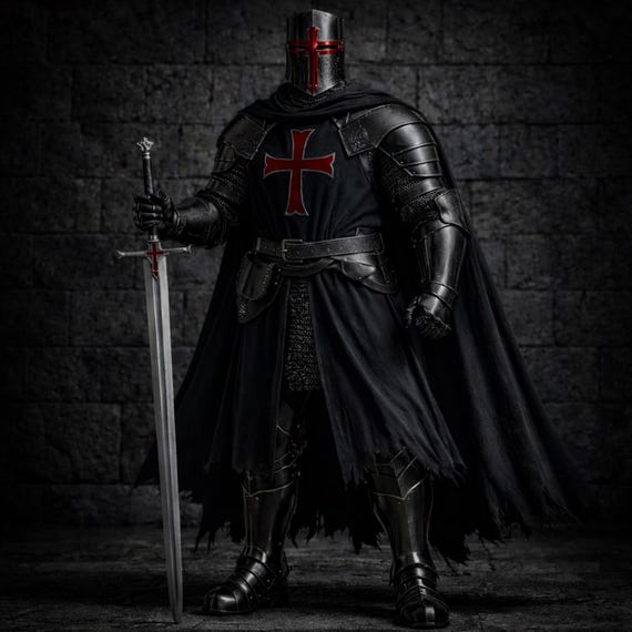 Medieval Templar Knight Armor Set | Wearable Steel Crusader Armor Suit | LARP Cosplay Halloween & Fantasy