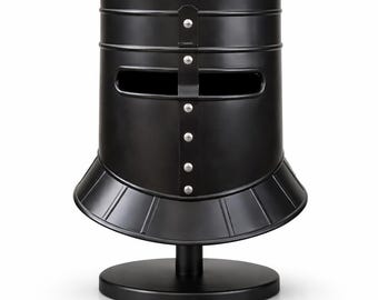 Hełm Rycerza Templariusza: ręcznie robiony stalowy hełm Krzyżowca do LARP-ów, cosplayu i dekoracji średniowiecznych