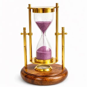 Reloj de arena de latón hecho a mano con brújula: decoración náutica vintage