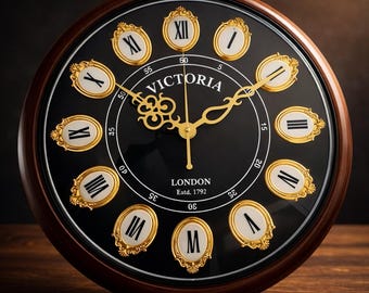 Luksusowy zegar ścienny w stylu vintage: Elegancki zegar Victoria London, klasyczny wystrój domu w stylu antycznym