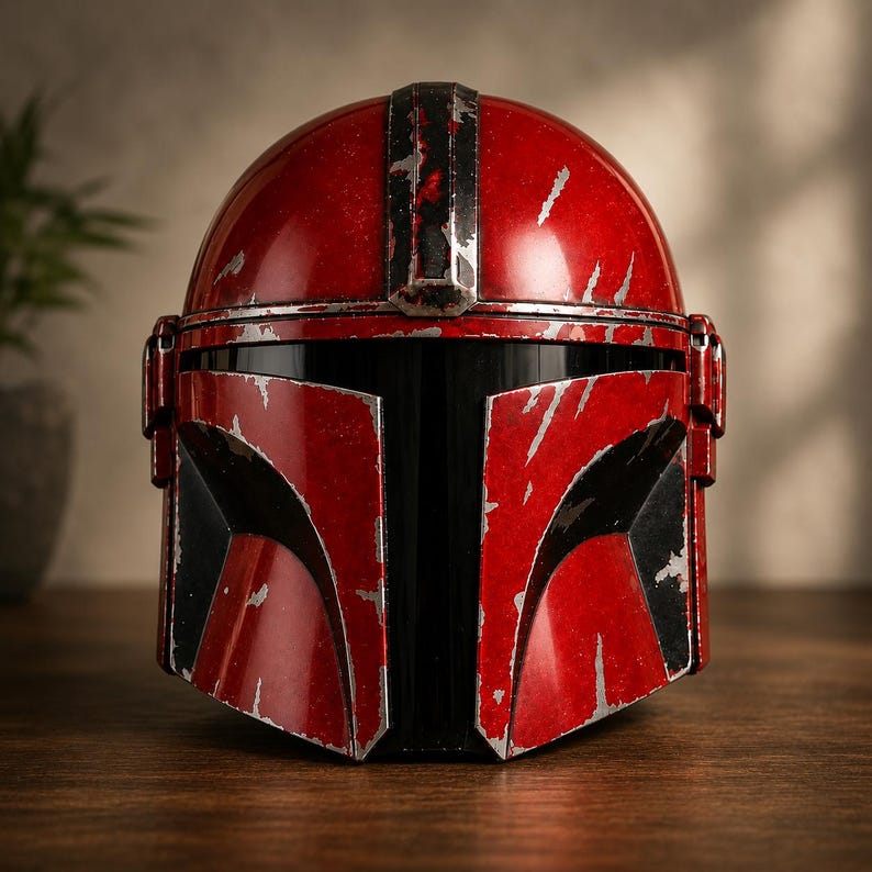 Mandalorian Helmet Cosplay Armor Wearable LARP Prop Handmade Collector Display image 1