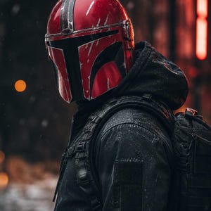 Mandalorian Helmet Cosplay Armor Wearable LARP Prop Handmade Collector Display image 3