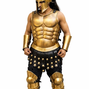 Roman Gladiator Muscle Armor Set: Spartan Warrior, 300 Movie Greek inspired LARP Cosplay Armor