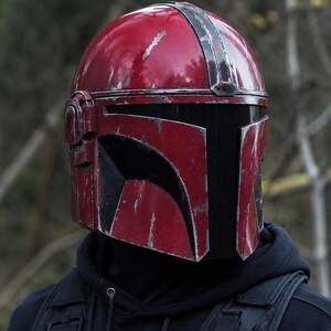 Mandalorian Helmet Cosplay Armor Wearable LARP Prop Handmade Collector Display image 2
