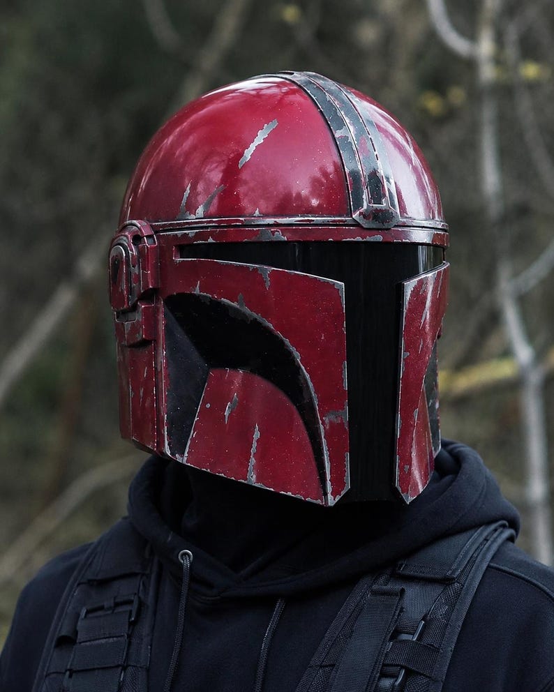 Mandalorian Helmet Cosplay Armor Wearable LARP Prop Handmade Collector Display image 2
