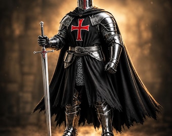 Medieval Templar Knight Armor Set | Wearable Steel Crusader Armor Suit | LARP Cosplay Halloween & Fantasy