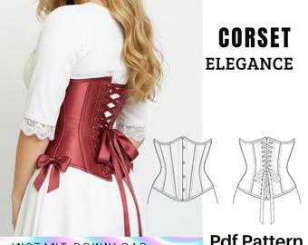 Patrón de costura para corsé elegante – Top bustier con tirantes (PDF) – Descarga inmediata