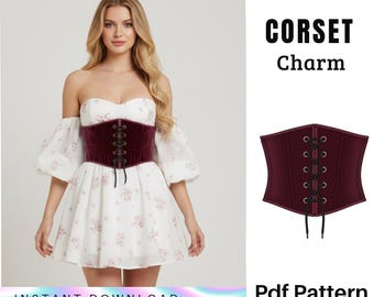 Patrón de costura para corsé con tirantes (PDF) - Descarga instantánea - Ideal para principiantes