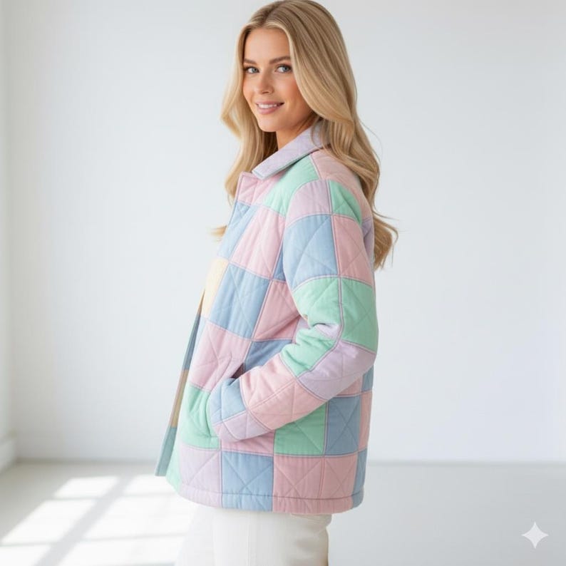 Quilted Patchwork Jacket PDF Sewing Pattern – Women’s Coat Pattern ...