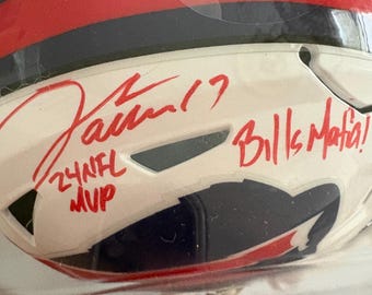 Josh Allen “24’ MVP & Bills Mafia” signed mid sized helmet with COA