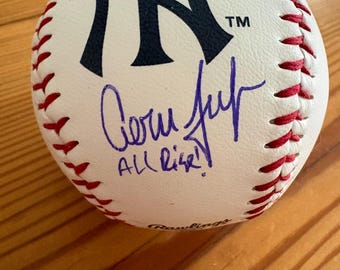 Aaron Judge “All Rise” Autographed Rawlings Team Logo Baseball with COA