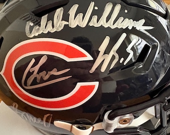 Caleb Williams, Rome Odunze, Colston Loveland, and Luther Burden signed mid sized helmet with COA