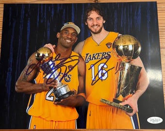 Kobe Bryant and Pau Gasol autographed 8x10 photo with COA