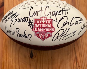 Fernando Mendoza Indiana Hoosiers Championship team signed football with COA