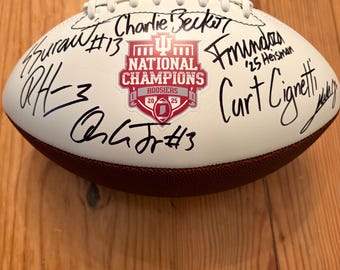 Fernando Mendoza Indiana Hoosiers Championship team signed football with COA