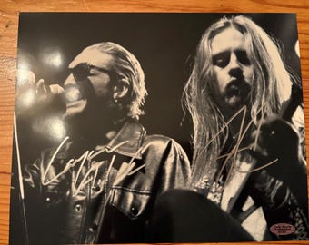 Layne Staley and Jerry Cantrell Autographed 8x10 Photo with COA