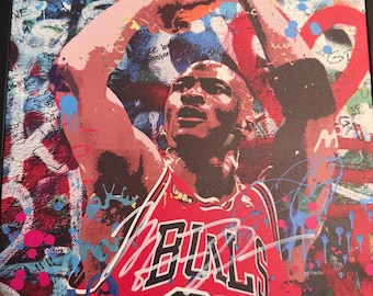 Michael Jordan autographed canvas with COA