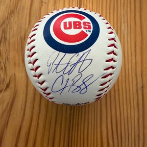 Gesigneerde Rawlings Team Logo honkbal met certificaat van echtheid, van Pete Crow-Armstrong en Anthony Bergman.