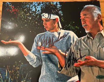 Ralph Macchio and Pat Morita Autographed 8x10 Photo with COA