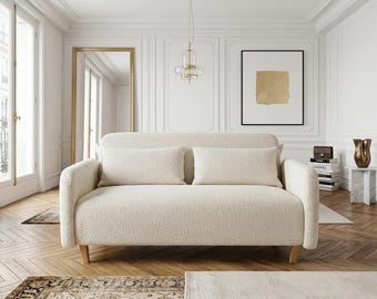 Modernes Bouclé Zweiersofa - Minimalistischer Luxus 2-Sitzer für Wohnzimmer & Schlafzimmer