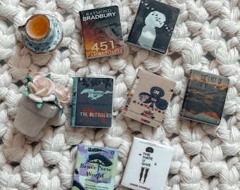 Libros prohibidos en miniatura a escala 1:12, colecciones de libros de suspense, cuentos clásicos, mini biblioteca, casa de muñecas moderna.