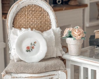 Platos o bandejas en miniatura, temática de boda primaveral, decoración para casas de muñecas