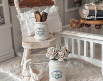 1:12 Miniature Kitchen Crocks, French Farmhouse Decor