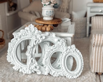 1:12 Miniature Round Frames Shabby Chic cottage Decor