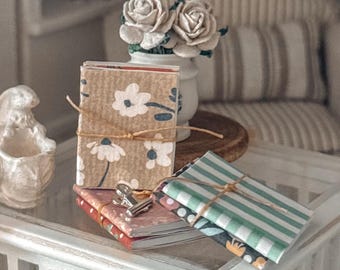 1:12 Handcrafted Notebook Sets, Mini Journals, Modern Dollhouse