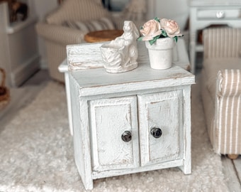 1:12 Dollhouse Cabinet, Side Table, Shabby Chic, Cottage Style