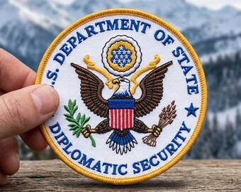 Diplomatic Security Service Patch, US Department of State Embroidery Iron On, DSS Eagle Seal Badge, Federal Agent Security Gift, Government
