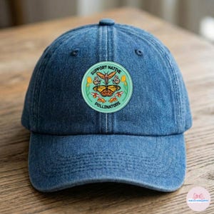 Parche de apoyo a los polinizadores nativos - Parche bordado de mariposa y abeja para planchar - Insignia de polilla monarca para chaquetas y mochilas - Regalo para amantes de la naturaleza imagen 3