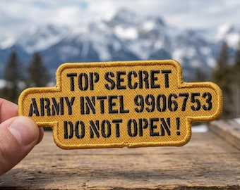 Top Secret Army Intel Patch, Military Style Embroidery Iron On, Do Not Open Funny Badge, Tactical Gear Applique, Secret Service Gift for Him